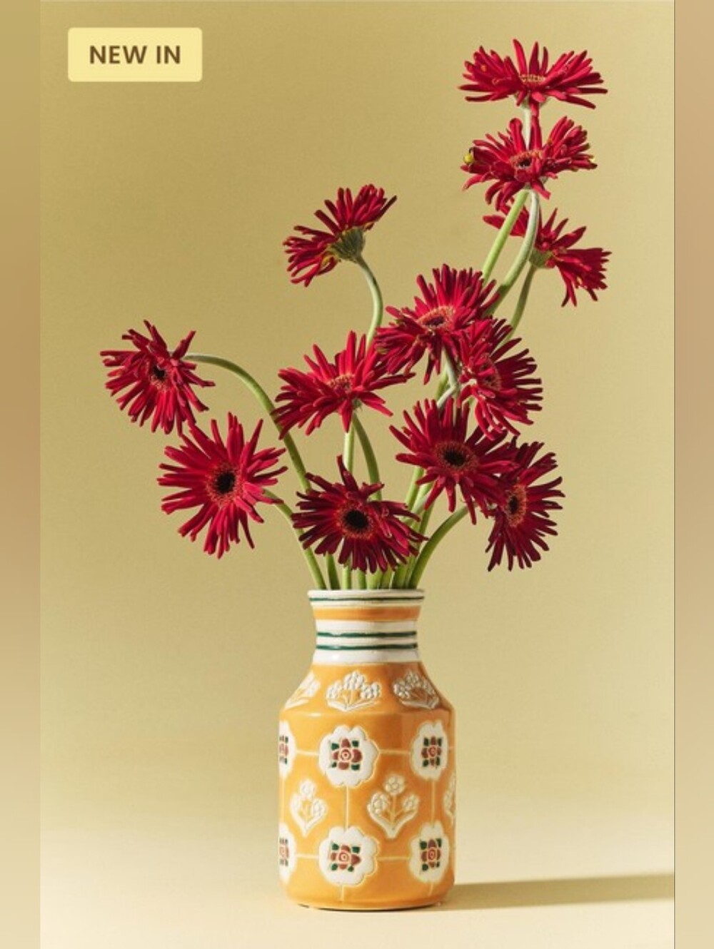 Anthropologie Lotta Vase Yellow
